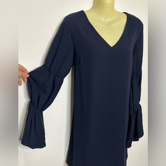 Elie and Jane Navy Long Sleeve Boho Minidress Size M - Picture 5 of 6
